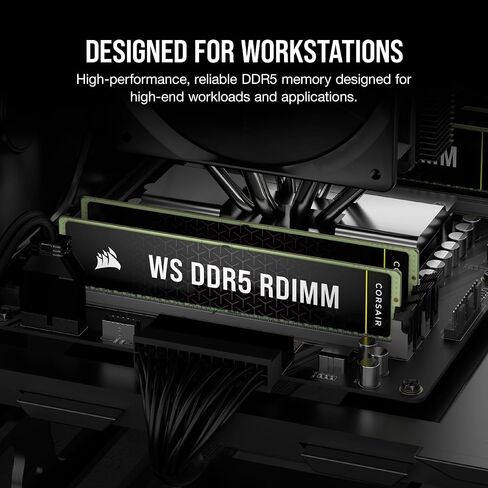 CORSAIR WS DDR5 ECC RDIMM 128GB (4x32GB) 5600MHz CL40 Intel XMP 3.0 Computer Memory - Black (CMA128GX5M4B5600C40) in Saudi Arabia