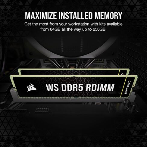 CORSAIR WS DDR5 ECC RDIMM 128GB (4x32GB) 5600MHz CL40 Intel XMP 3.0 Computer Memory - Black (CMA128GX5M4B5600C40) in Saudi Arabia