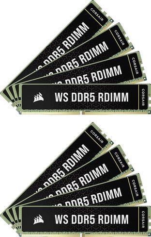 CORSAIR WS DDR5 ECC RDIMM 128GB (4x32GB) 5600MHz CL40 Intel XMP 3.0 Computer Memory - Black (CMA128GX5M4B5600C40) in Saudi Arabia
