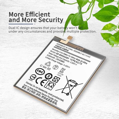 بطارية Note 20 Ultra، بطارية 5200 مللي أمبير مطورة 2024 جديدة 0 دورة بديلة لهاتف Samsung Galaxy Note 20 Ultra 5G SM-N985 N986 N986U مع مجموعة أدوات بديلة احترافية in Kuwait