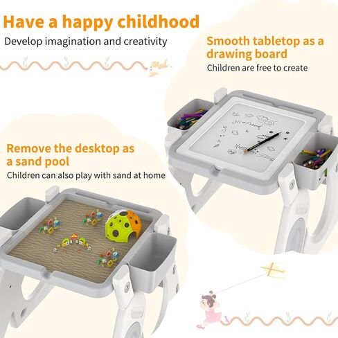 Baby High Chair, Convertible Highchair for Babies and Toddlers |Table and Chair Set | Building Block Table| Studying Table | Toddler Chair with Safety Harness,Adjustable Back&Footrest in Saudi Arabia