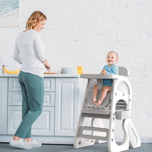 Baby High Chair, Convertible Highchair for Babies and Toddlers |Table and Chair Set | Building Block Table| Studying Table | Toddler Chair with Safety Harness,Adjustable Back&Footrest in Saudi Arabia