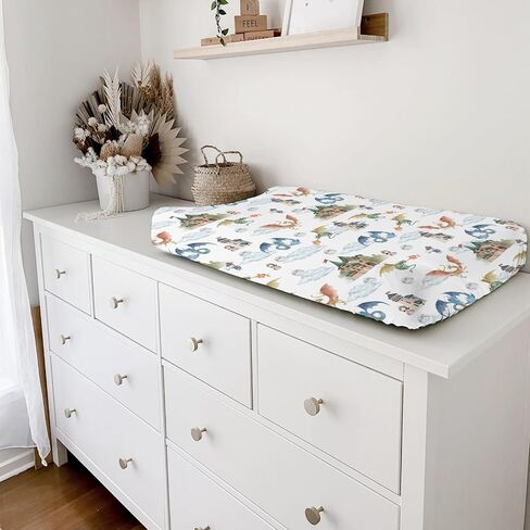 Fairytale Dragons Castle Changing Pad Cover Watercolor Dragon Princess Knight Moon Clouds Baby Diaper Change Table Cover for Boy Girl Soft Stretchy Snug Fitted Changing Table Sheets Mats 32''x16'' in Saudi Arabia