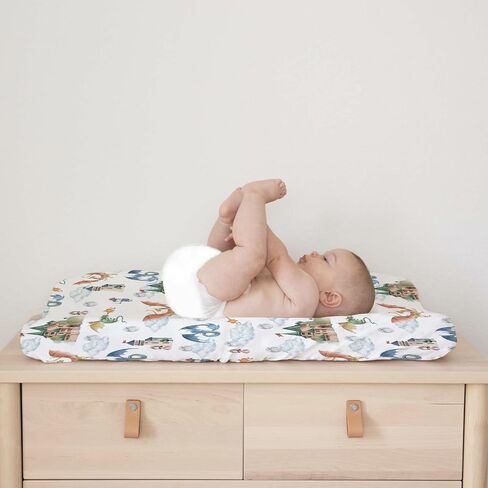 Fairytale Dragons Castle Changing Pad Cover Watercolor Dragon Princess Knight Moon Clouds Baby Diaper Change Table Cover for Boy Girl Soft Stretchy Snug Fitted Changing Table Sheets Mats 32''x16'' in Saudi Arabia