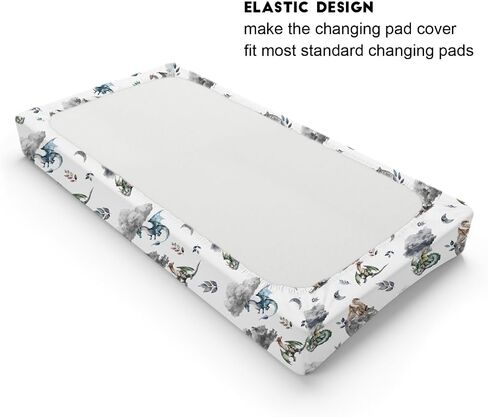 Fairytale Dragons Castle Changing Pad Cover Watercolor Dragon Princess Knight Moon Clouds Baby Diaper Change Table Cover for Boy Girl Soft Stretchy Snug Fitted Changing Table Sheets Mats 32''x16'' in Saudi Arabia