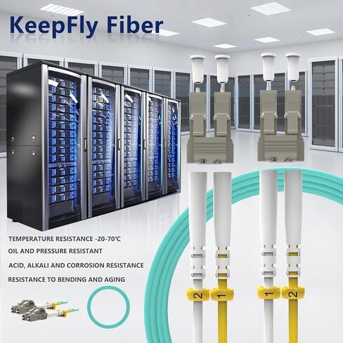 OM3 LC to LC Fiber Patch Cable 0.2m(7inch),Length Options:0.2m-50m,10GB 50/125μm Multimode Duplex Fiber LC-LC Fiber Optic Cable Cord LSZH(Aqua) in Saudi Arabia