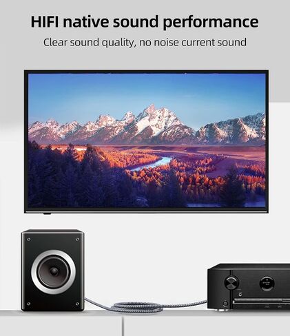 TOSLINK Cable, Optical Audio Cable 25 feet Long Fiber Optic Cable, Optic Audio Spdif Cable, Braided Toslink Optical Cord for Soundbar TV Playstation PS4 Xbox Samsung in Saudi Arabia