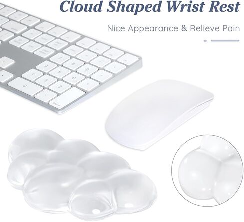 Soft Clear Cloud Wrist Rest Cushion for Mouse Cool Silicone Gel Ergonomic Wrist Pain Relief Mouse Wrist Support Pad with Gel-Filled for Office School Home Laptop & Computer Mouse (Transparent) in Saudi Arabia
