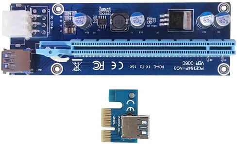 PCIE Riser Card PCI-E 1X to 16X Express Extender Adapter with USB 3.0 Cable Molex to SATA Cord for Ethereum Mining Rigs EHT GPU Graphics Cards PCE164P-NO3 VER006C in Saudi Arabia