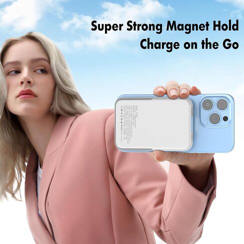 Wireless Portable Charger,3-in-1 Magnetic Power Bank 10000mAh with LED Display,22.5W Fast Charging Mag-Safe Battery Pack,Compatible with iPhone 15/14/13/12, Apple Watch Series, Airpods (Black) in Saudi Arabia