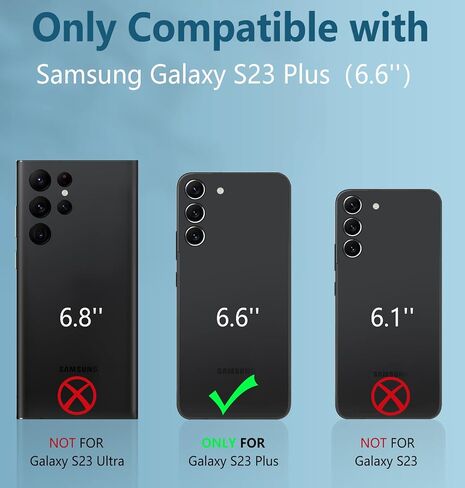 FNTCASE for Samsung Galaxy S23-Plus Case: Heavy Duty Rugged Shockproof Protective Cover with Belt-Clip Holster & Kickstand | Military Grade Protection Phone Case for Galaxy S23 Plus Black in Saudi Arabia