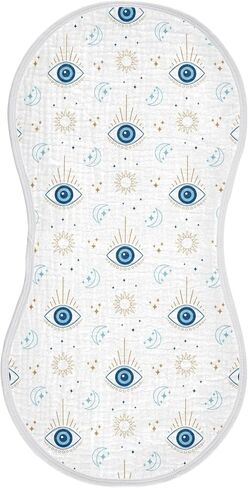 Kigai Magic Evil Eye Muslin Baby Burp Cloths - Super Absorbent and Soft Burping Rags - Cotton Burp Clothes Set for Boys and Girls, 2 Pack in Saudi Arabia