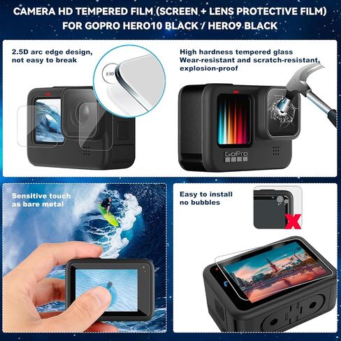 كاميرا الغوص 3 في 1 من O'woda لـ GoPro12 /11: حافظة مقاومة للماء بطول 164 قدمًا + حامل مقبض يد عائم + واقي شاشة وعدسة لـ GoPro Hero12 11 10 9 8 7 in Kuwait