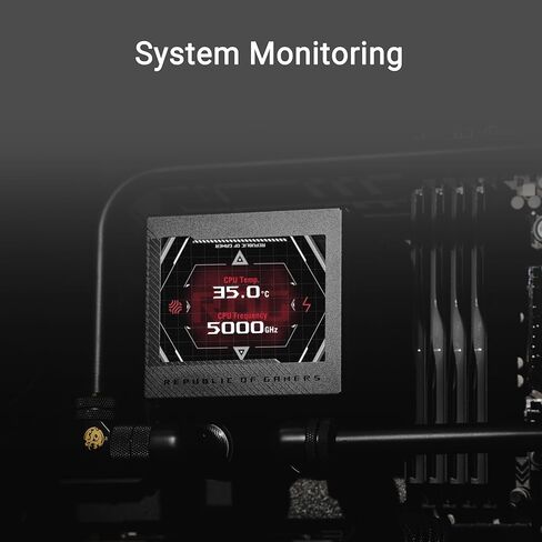 ASUS ROG RYUJIN III WB CPU Water Block-Intel LGA 1700, 1200, 115X, AMD Socket AM4, AM5 Asetek Copper Cold Plate Black, 178 Micro-Cooling, 3.5Inch Full Color LCD Display, Embedded VRM Fan, ROG Fittings in Kuwait