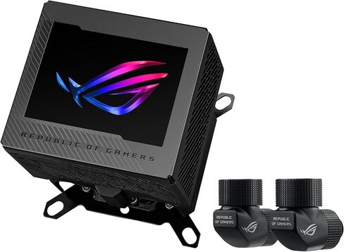 ASUS ROG RYUJIN III WB CPU Water Block-Intel LGA 1700, 1200, 115X, AMD Socket AM4, AM5 Asetek Copper Cold Plate Black, 178 Micro-Cooling, 3.5Inch Full Color LCD Display, Embedded VRM Fan, ROG Fittings in Kuwait