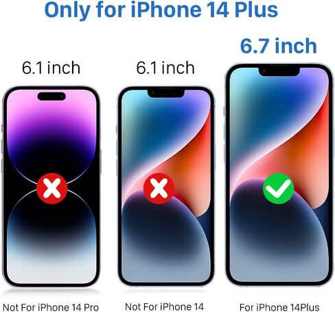 حافظة شحن بطارية لهاتف iPhone 14Plus (6.7 بوصة)، حافظة شاحن محمولة قوية قابلة لإعادة الشحن بقدرة 6800 مللي أمبير في الساعة لهاتف iPhone 14Plus - أسود in Kuwait