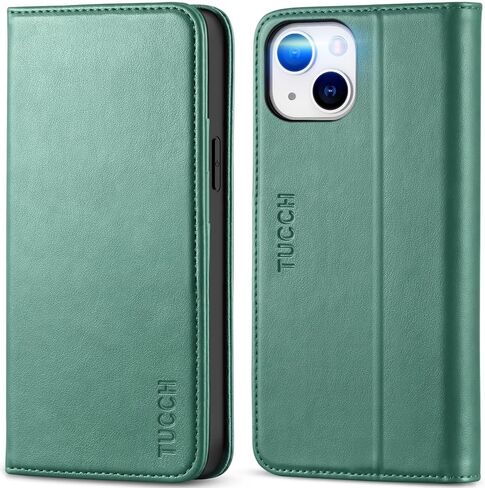 TUCCH Case Wallet for iPhone 14 6.1", [3 Card Holder] Slots Folio PU Leather Cover, [RFID Blocking] Stand Flip Case with [TPU Shockproof Interior Case] Compatible with iPhone 14 2022, Classic Black in Saudi Arabia