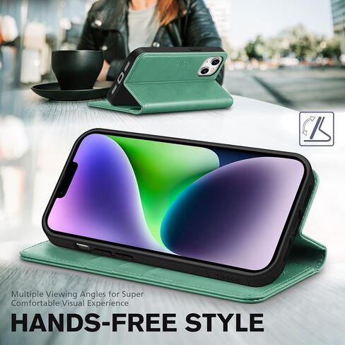 TUCCH Case Wallet for iPhone 14 6.1", [3 Card Holder] Slots Folio PU Leather Cover, [RFID Blocking] Stand Flip Case with [TPU Shockproof Interior Case] Compatible with iPhone 14 2022, Classic Black in Saudi Arabia