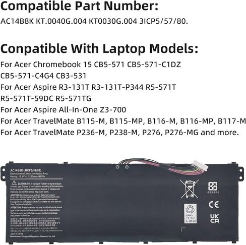 AP18C8K استبدال البطارية لـ Acer Aspire 5 A514-54 A514-54G A514-54-34JQ ، ASPIRE 7 A715-42G SWIFT 3 SF314-42 SF314-57 SF314-57G SF314-58 SF314-59 C933 in Saudi Arabia