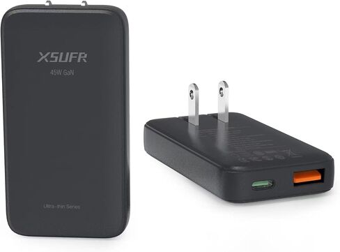 Flat 45W USB C Charger, Slim Wall Charger, Super Fast Charger with PPS, Folding Fast Charger with Dual Ports for Traveling, 45W PD Fast Charging for Laptops, Tablets, Phones in Saudi Arabia