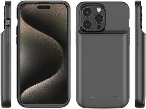 Battery Case for iPhone 15, 10000mAh Charging case for iPhone 15, Slim Portable Power Bank Extended Rechargeable Charger Case Battery Pack (for iPhone 15 (6.1 inch)) Black in Saudi Arabia