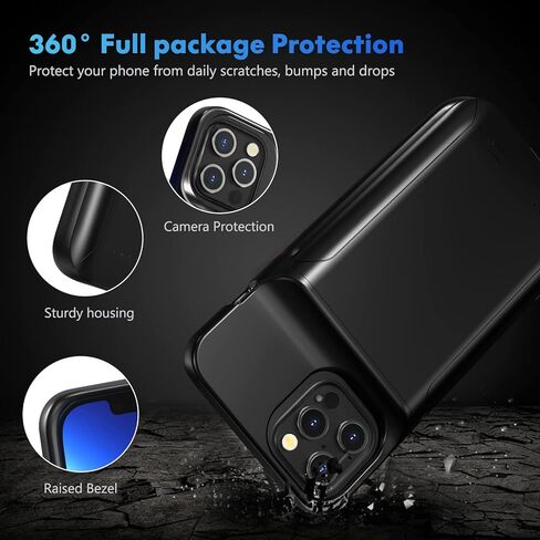 Battery Case for iPhone 15, 10000mAh Charging case for iPhone 15, Slim Portable Power Bank Extended Rechargeable Charger Case Battery Pack (for iPhone 15 (6.1 inch)) Black in Saudi Arabia