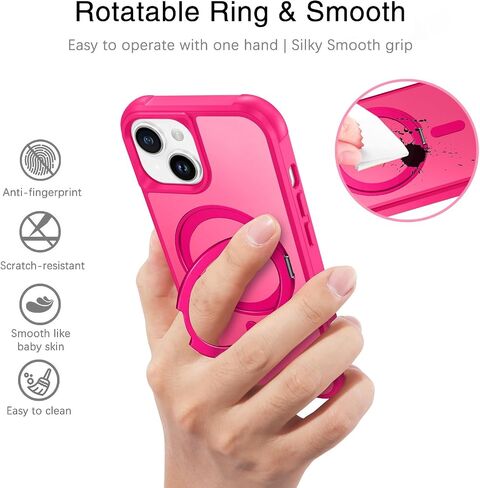 حافظة VENINGO iPhone 15، حافظة هاتف iPhone 15 [متوافقة مع MagSafe] غطاء واقٍ مقاوم للصدمات لهاتف iPhone 15 6.1 بوصة، وردي فاقع، غطاء حماية مضاد للصدمات لهاتف iPhone 15 6.1 بوصة، وردي فاقع in Kuwait