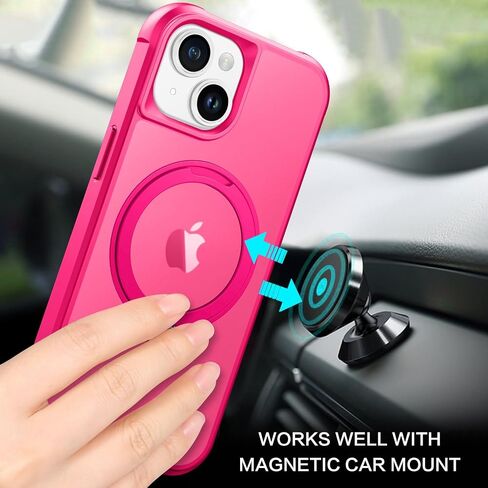 حافظة VENINGO iPhone 15، حافظة هاتف iPhone 15 [متوافقة مع MagSafe] غطاء واقٍ مقاوم للصدمات لهاتف iPhone 15 6.1 بوصة، وردي فاقع، غطاء حماية مضاد للصدمات لهاتف iPhone 15 6.1 بوصة، وردي فاقع in Kuwait