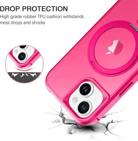 حافظة VENINGO iPhone 15، حافظة هاتف iPhone 15 [متوافقة مع MagSafe] غطاء واقٍ مقاوم للصدمات لهاتف iPhone 15 6.1 بوصة، وردي فاقع، غطاء حماية مضاد للصدمات لهاتف iPhone 15 6.1 بوصة، وردي فاقع in Kuwait