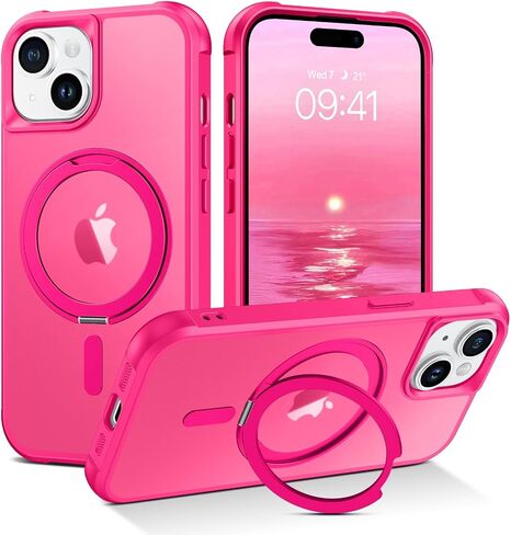 حافظة VENINGO iPhone 15، حافظة هاتف iPhone 15 [متوافقة مع MagSafe] غطاء واقٍ مقاوم للصدمات لهاتف iPhone 15 6.1 بوصة، وردي فاقع، غطاء حماية مضاد للصدمات لهاتف iPhone 15 6.1 بوصة، وردي فاقع in Kuwait