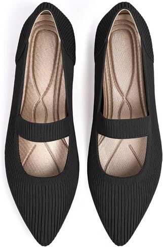 Women's Flats Shoes Pointed Toe Knit Washable Ballet Comfortable Dressy Mary Jane Flat in Saudi Arabia