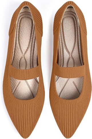 Women's Flats Shoes Pointed Toe Knit Washable Ballet Comfortable Dressy Mary Jane Flat in Saudi Arabia