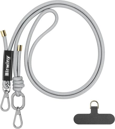 Crossbody Phone Lanyard Universal Cell Phone Strap Adjustable Nylon Strap with Metal Keychain Hook Compatible for iPhone & for Android Smartphones Breakaway Safety Clip - Midnight Black in Saudi Arabia