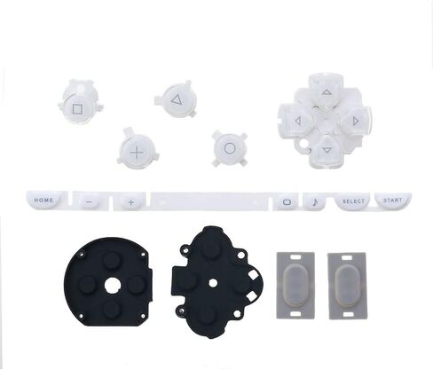 Full Buttons Set Left Right Buttons Key Pad Home Start Button with Rubber Conductive Pad for PSP 1000 Console (Clear) in Saudi Arabia