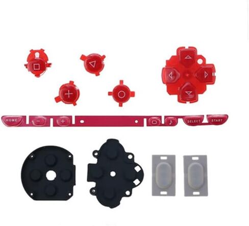 Full Buttons Set Left Right Buttons Key Pad Home Start Button with Rubber Conductive Pad for PSP 1000 Console (Clear) in Saudi Arabia