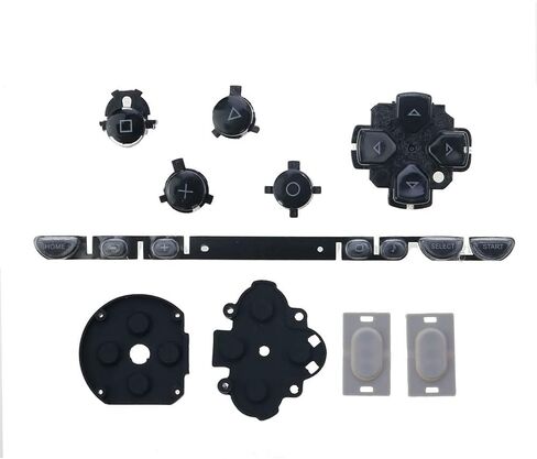 Full Buttons Set Left Right Buttons Key Pad Home Start Button with Rubber Conductive Pad for PSP 1000 Console (Clear) in Saudi Arabia