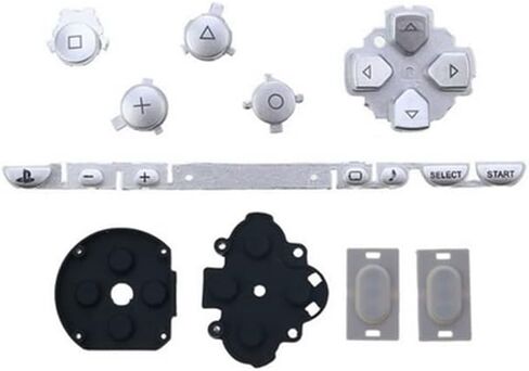 Full Buttons Set Left Right Buttons Key Pad Home Start Button with Rubber Conductive Pad for PSP 1000 Console (Clear) in Saudi Arabia