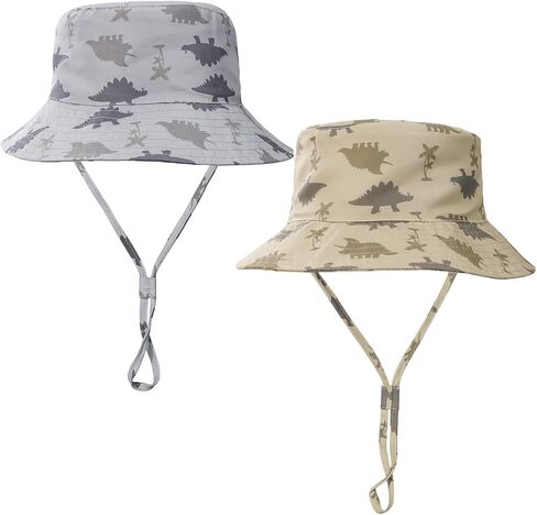 Baby Toddler Dinosaur Pattern Bucket Hat UPF 50+ B Sun Hat,Kids Summer Wide Brim Beach Hats Sun Hat for Boys Girls in Saudi Arabia