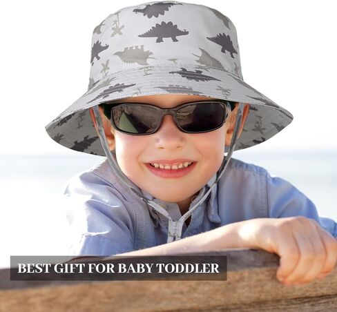 Baby Toddler Dinosaur Pattern Bucket Hat UPF 50+ B Sun Hat,Kids Summer Wide Brim Beach Hats Sun Hat for Boys Girls in Saudi Arabia