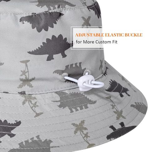 Baby Toddler Dinosaur Pattern Bucket Hat UPF 50+ B Sun Hat,Kids Summer Wide Brim Beach Hats Sun Hat for Boys Girls in Saudi Arabia