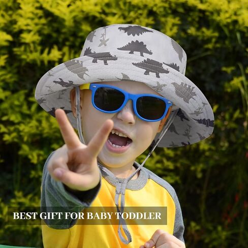Baby Toddler Dinosaur Pattern Bucket Hat UPF 50+ B Sun Hat,Kids Summer Wide Brim Beach Hats Sun Hat for Boys Girls in Saudi Arabia