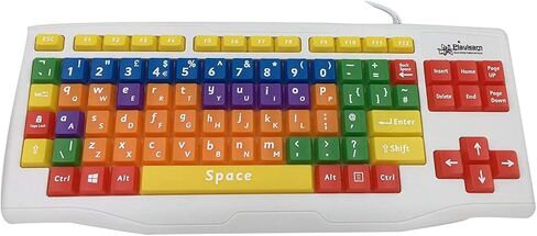 لوحة مفاتيح USB للكمبيوتر للأطفال من Playlearn - حافظة علوية وحافظة سفلية - لون مرمز SEN - غلاف مقاوم لرذاذ الماء - لوحة مفاتيح ممتعة في الاستخدام - أداة تعليمية رائعة للأطفال الذين يستخدمون أجهزة الكمبيوتر in Kuwait