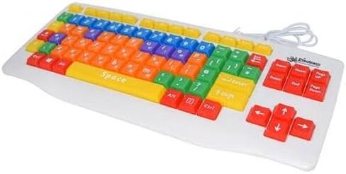 لوحة مفاتيح USB للكمبيوتر للأطفال من Playlearn - حافظة علوية وحافظة سفلية - لون مرمز SEN - غلاف مقاوم لرذاذ الماء - لوحة مفاتيح ممتعة في الاستخدام - أداة تعليمية رائعة للأطفال الذين يستخدمون أجهزة الكمبيوتر in Kuwait