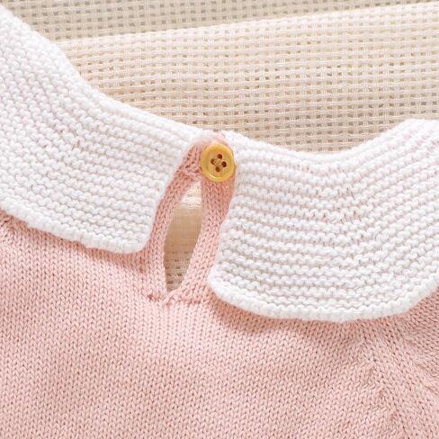 Baby Girl Romper Ruffle Neck Short Sleeve Pompoms Knit Rompers Newborn Infant Jumpsuit Summer Outfits Clothes in Saudi Arabia