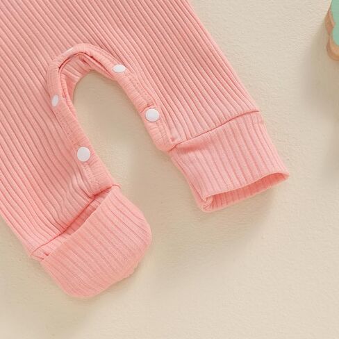 Newborn Baby Girl Boy Romper Hello I'M NEW HERE Print Long Sleeve Ribbed Bodysuit Coming Home Fall Winter Clothes in Saudi Arabia