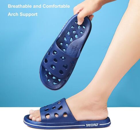 Shower Shoes for Women Men, Comfortable Arch Support Quick Drying Pool Slides, Non-Slip Beach Sandals Bathroom Travel College Dorm Shower Slippers in Saudi Arabia