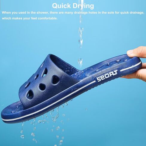 Shower Shoes for Women Men, Comfortable Arch Support Quick Drying Pool Slides, Non-Slip Beach Sandals Bathroom Travel College Dorm Shower Slippers in Saudi Arabia