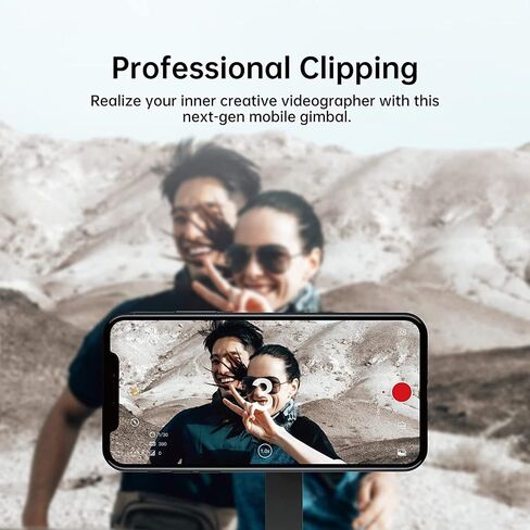 PowerVision S1,Smartphone Gimbal - Portable, Wireless Charging, 3-Axis Stabilization, Face Tracking, Gesture Control, Anti-Shake, Compatible with YouTube/TikTok/Vlogging (Car Mount Kit, Black) in Saudi Arabia