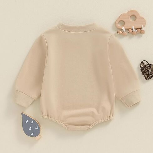 Newborn Baby Boy Girl Fall Clothes Infant Long Sleeve Bodysuit | Gender Neutral Baby Clothes,One Piece Sweatshirt Romper,Funny Letter Print,Baby Fall Winter Clothes,Long sleeve Romper Baby in Saudi Arabia
