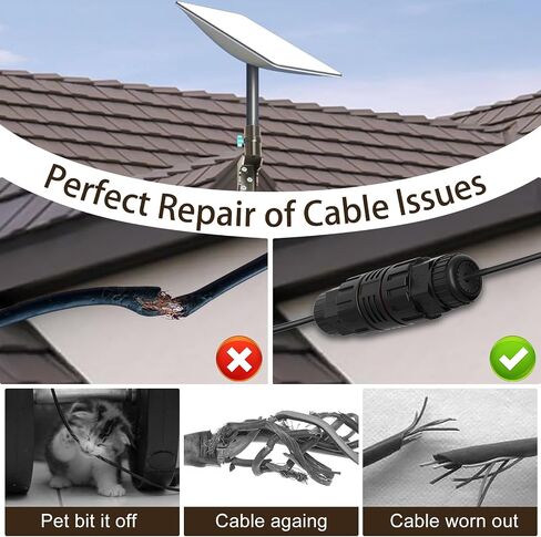Starlink Cable Extension & Repair Kit, with150ft Cable Extension to 225ft, Built-in Shielding Oxygen-Free Copper Waterproof Starlink Replacement Cable (150FT) in Saudi Arabia
